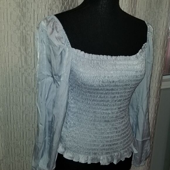 Women Puff Long Sleeve Square Neck Tops Off The Shoulder Floral Ladies T… - Picture 8 of 10